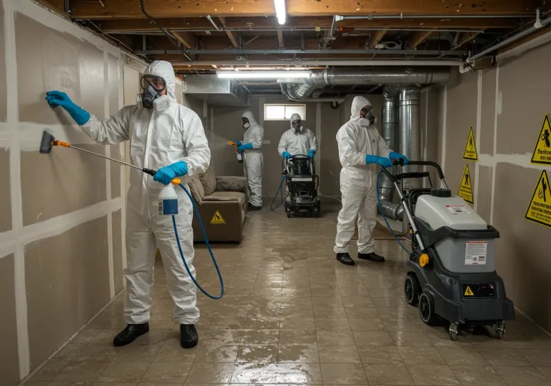 Basement Moisture Removal and Structural Drying process in Nanuet, NY